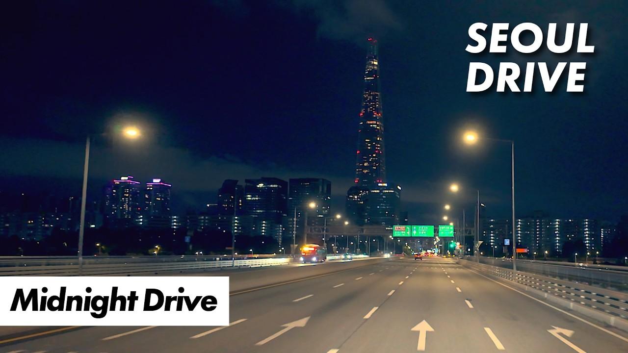 Seoul Midnight Drive for Sleep / Lo-fi Ambient Piano / 4K