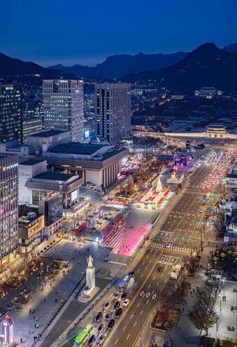 Una visione aerea di piazza Gwanghwamun a Seoul | Fonte Wikipedia