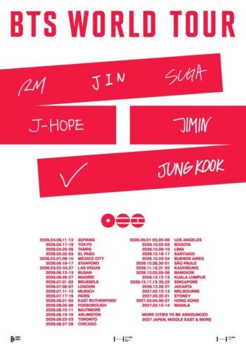 BTS Tour 2026 - le date