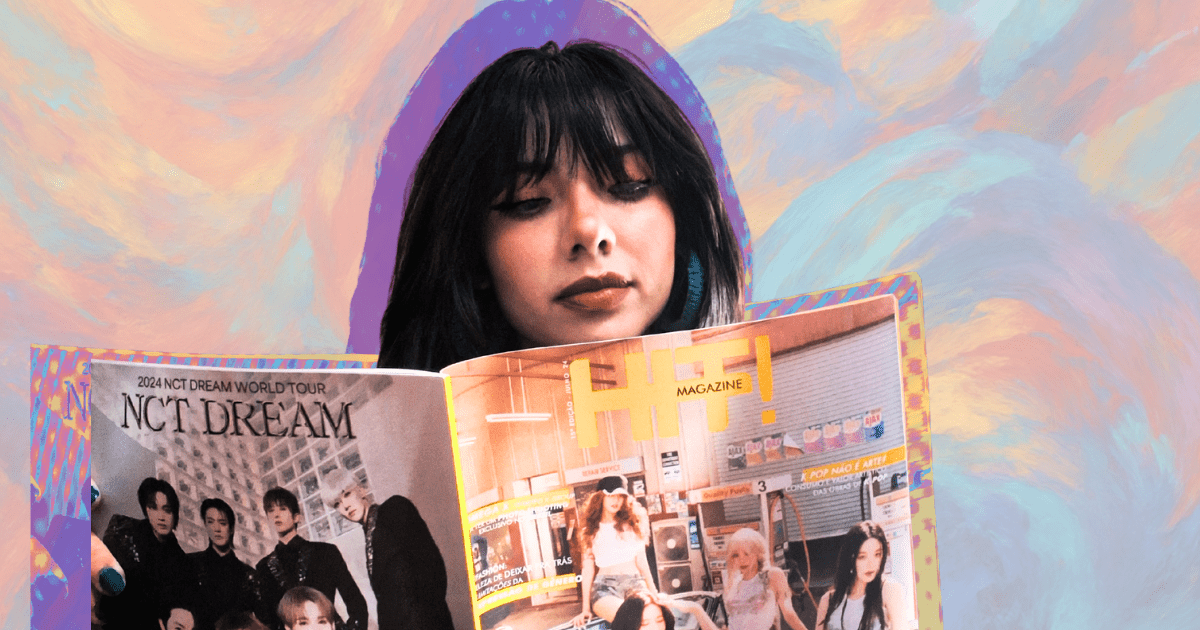 Carolina Steiner with a paper copy of HIT! Magazine