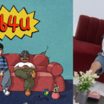L'artwork di IB4U in stile Beavis and Butt-Head e Aaron Young